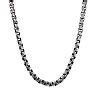 lynx stainless steel box chain necklace 22 in|Lynx Stainless Steel Black Round Box Chain Necklace.